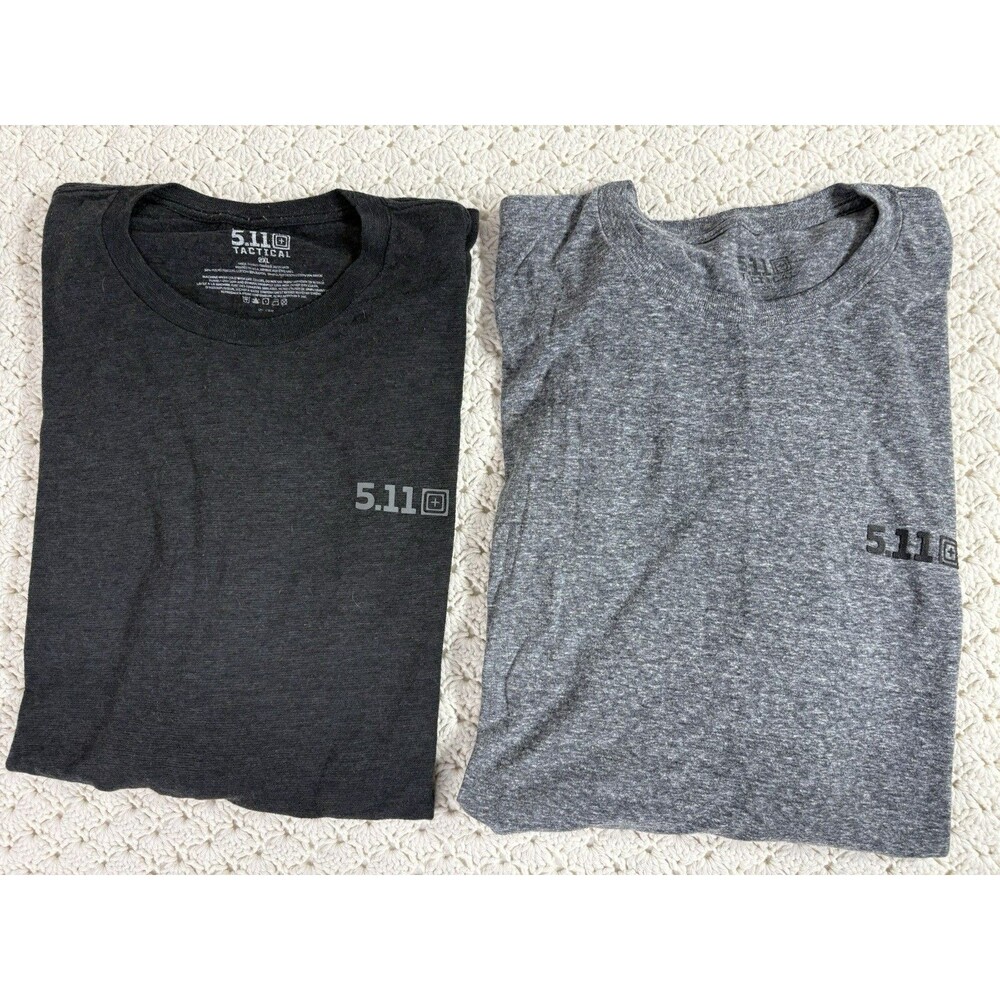 Lot of 2 5.11 Tactical Men’s 2XL Gray Black Long Sleeve Graphic T-Shirts
